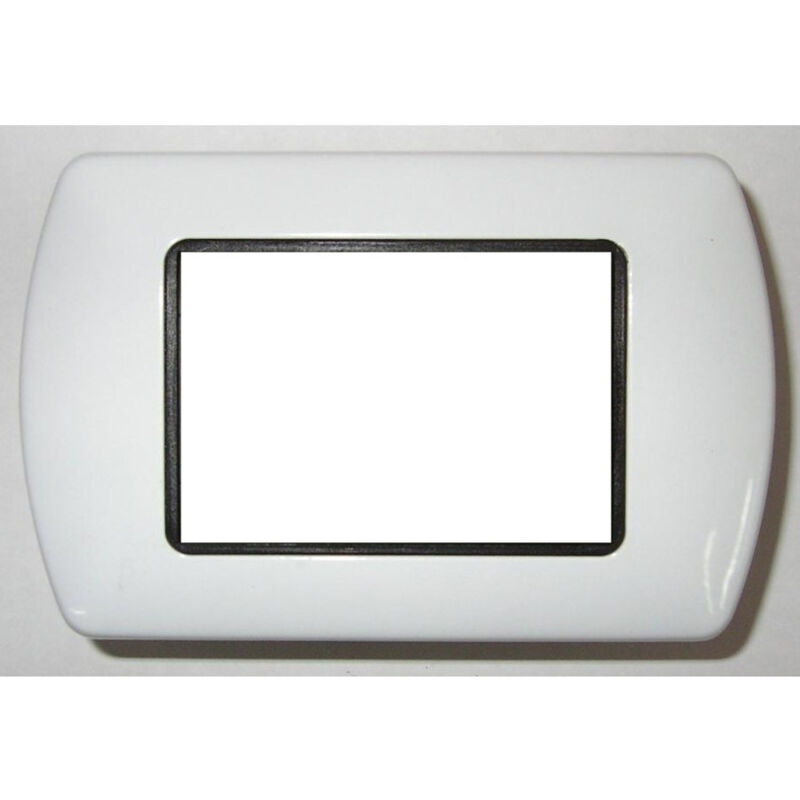 foto del prodotto trade shop traesio placchette placche in abs compatibili per master modo colorra placca copriprese bianco opaco 3 fori 