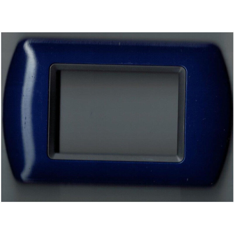 foto del prodotto trade shop traesio placchette placche in abs compatibili per master modo colorra placca copriprese blu metallizzato 7 fori 