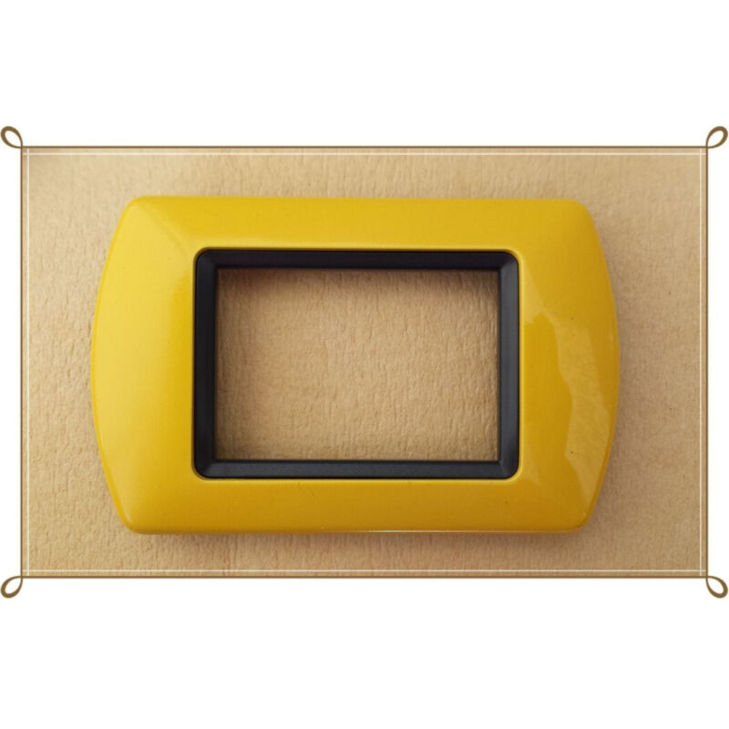 foto del prodotto trade shop traesio placchette placche in abs compatibili per master modo colorra placca copriprese giallo 4 fori 