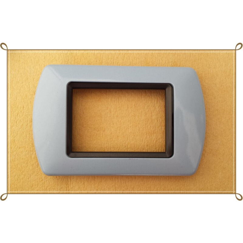 foto del prodotto trade shop traesio placchette placche in abs compatibili per master modo colorra placca copriprese grigio 3 fori 
