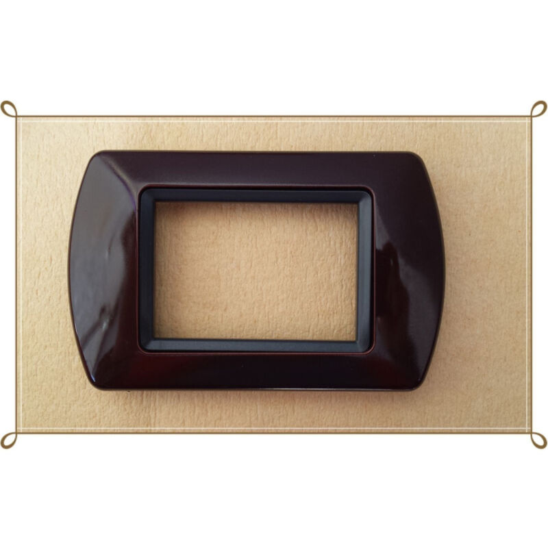 foto del prodotto trade shop traesio placchette placche in abs compatibili per master modo colorra placca copriprese marrone 3 fori 