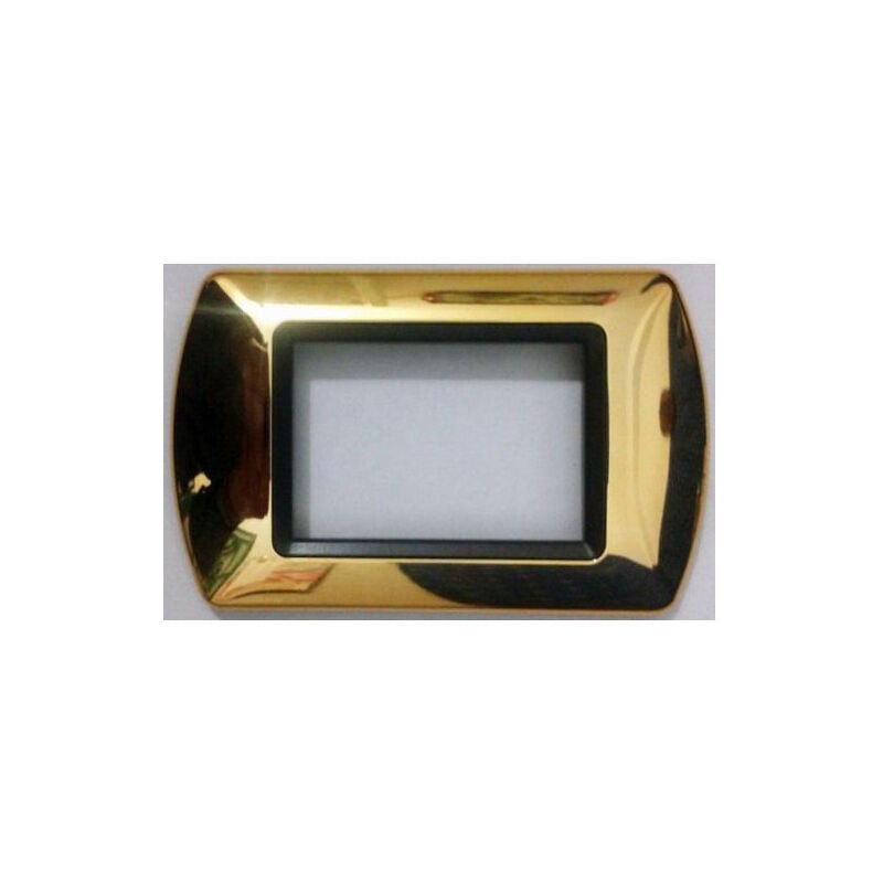 foto del prodotto trade shop traesio placchette placche in abs compatibili per master modo colorra placca copriprese oro lucido 3 fori 