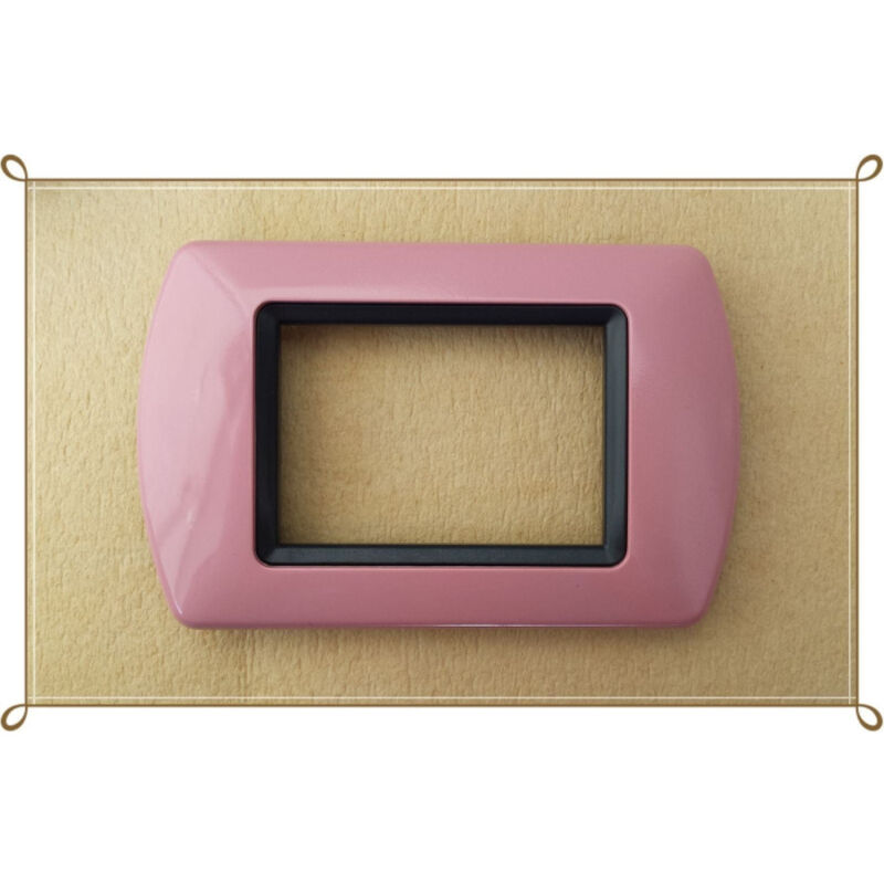 foto del prodotto trade shop traesio placchette placche in abs compatibili per master modo colorra placca copriprese rosa 3 fori 