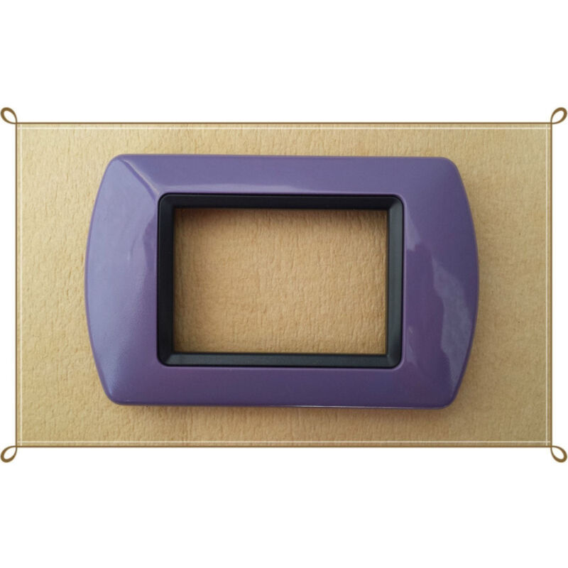 foto del prodotto trade shop traesio placchette placche in abs compatibili per master modo colorra placca copriprese viola 3 fori 