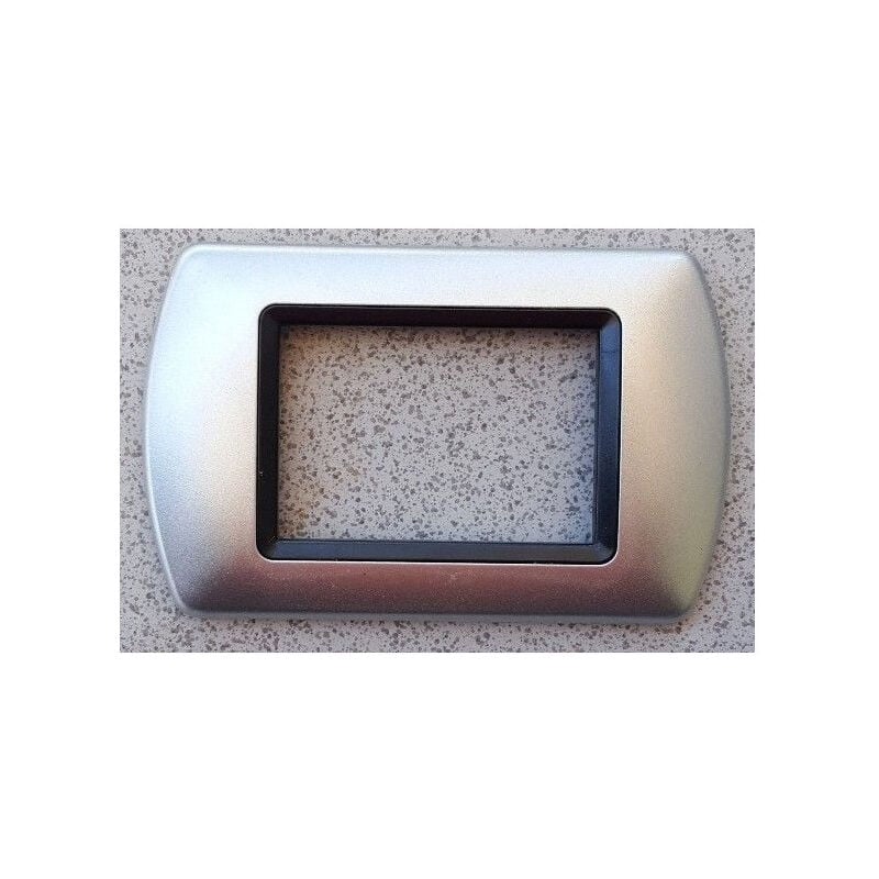 foto del prodotto trade shop traesio placchette placche in abs compatibili per serie living international placca argento 4 fori 