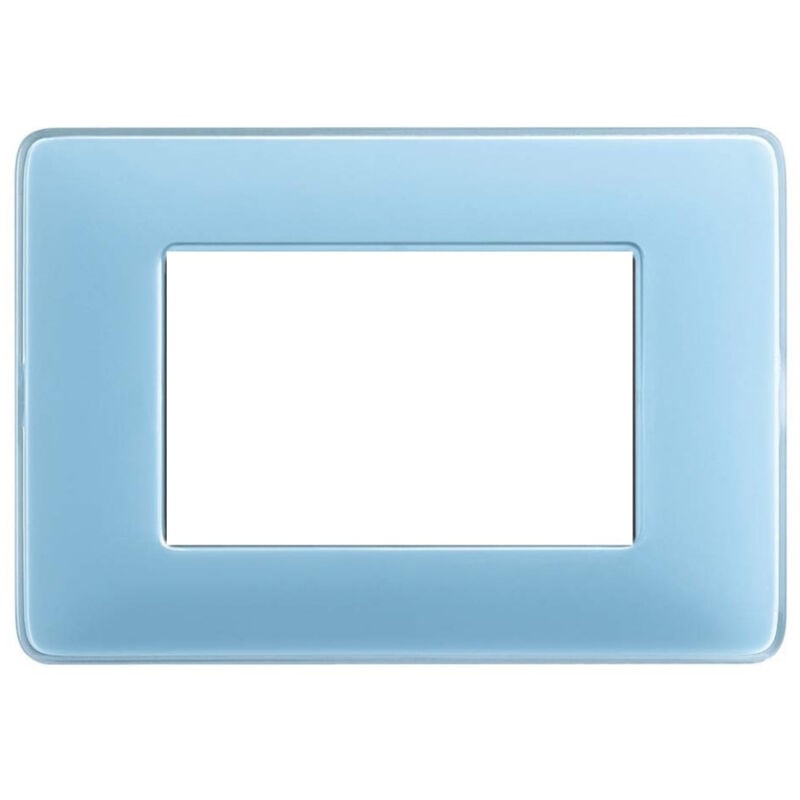foto del prodotto trade shop traesio placchette placche in abs compatibili per serie living international placca azzurro 7 fori 