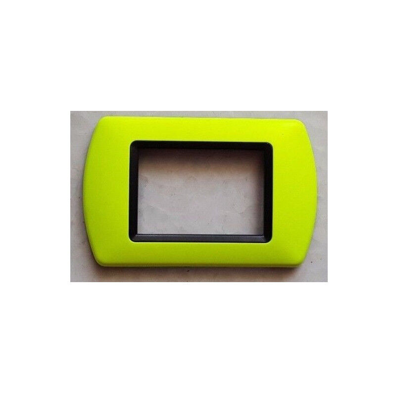 foto del prodotto trade shop traesio placchette placche in abs compatibili per serie living international placca giallo fluo 7 fori 