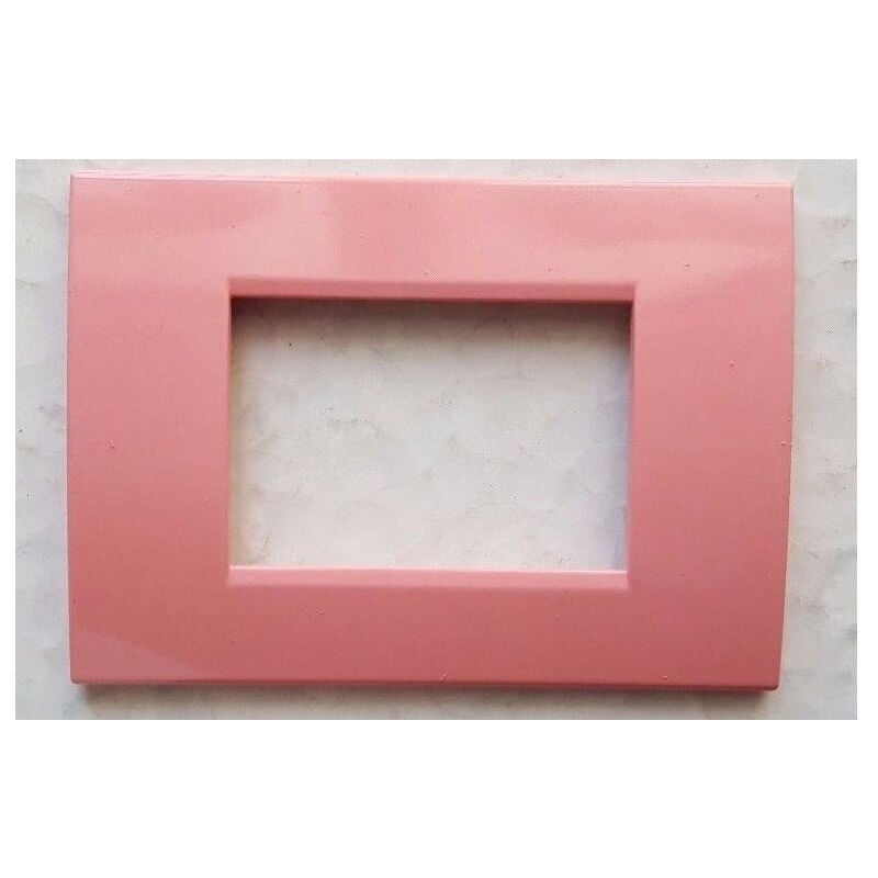 foto del prodotto trade shop traesio placchette placche in abs per serie matix bticino compatibile 3 4 6 moduli color rosa 6 fori 