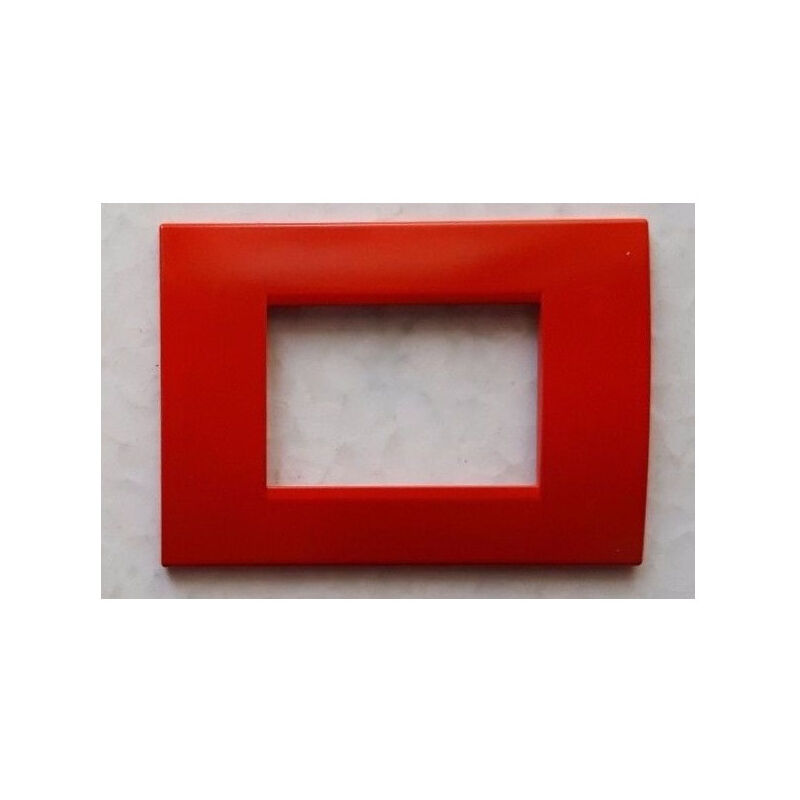 foto del prodotto trade shop traesio placchette placche in abs per serie matix bticino compatibile 3 4 6 moduli color rosso fuoco 6 fori 