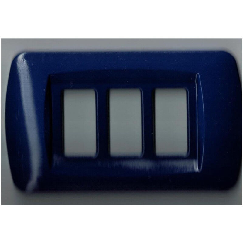 foto del prodotto trade shop traesio placchette placche in abs serie magic bticino compatibili placca copriprese fori blu cielo 2 fori 