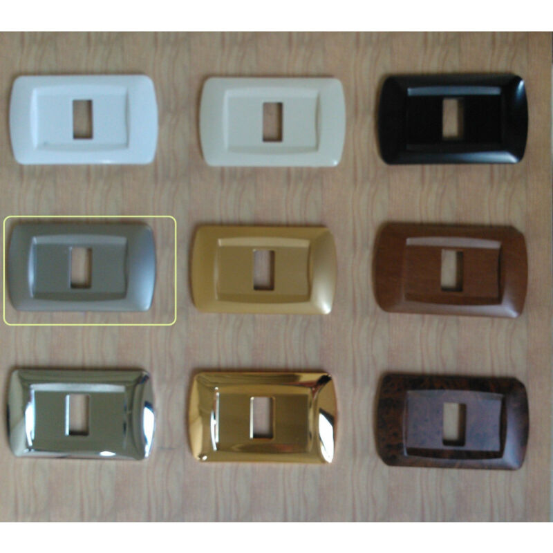 foto del prodotto trade shop traesio placchette placche in abs serie magic bticino compatibili placca copriprese fori cromo 3 fori 