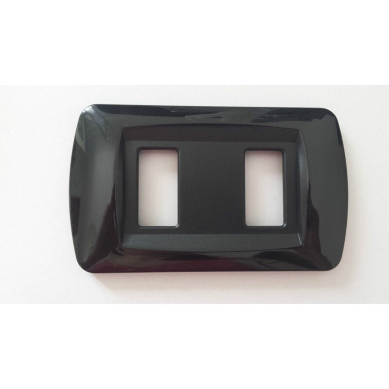 foto del prodotto trade shop traesio - placchette placche in abs serie magic bticino compatibili placca copriprese fori - nero -1 foro -