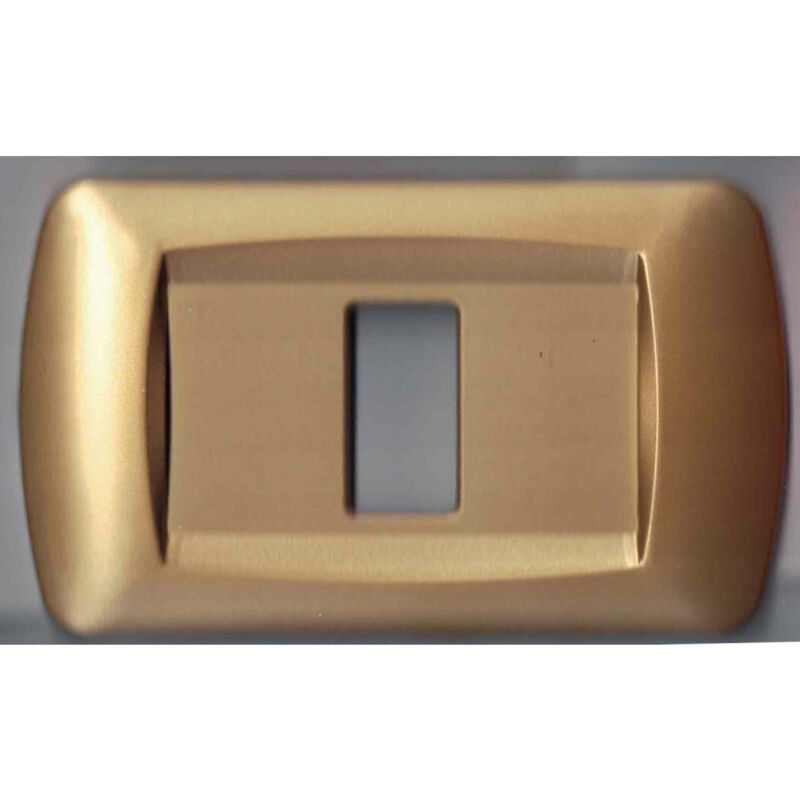 foto del prodotto trade shop traesio placchette placche in abs serie magic bticino compatibili placca copriprese fori oro satinato 1 foro 