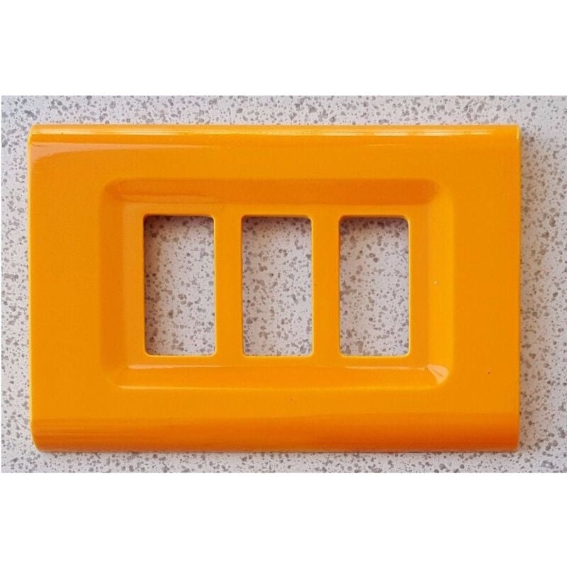 foto del prodotto trade shop traesio - placchette placche in abs serie magic elite bticino compatibili color copriprese - arancione -4 fori -