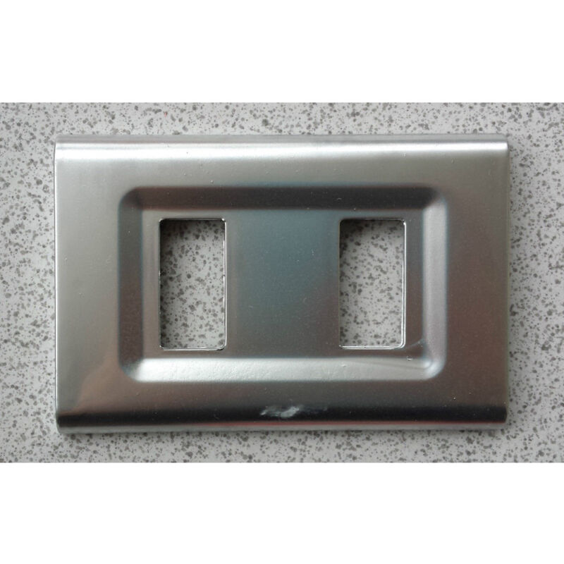 foto del prodotto trade shop traesio placchette placche in abs serie magic elite bticino compatibili color copriprese argento 2 fori 