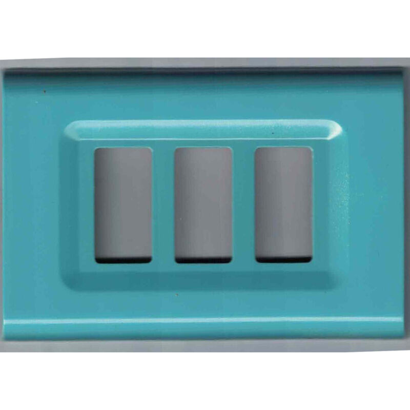 foto del prodotto trade shop traesio placchette placche in abs serie magic elite bticino compatibili color copriprese azzurro polvere 5 fori 