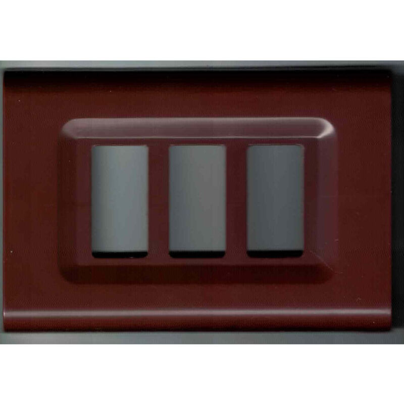 foto del prodotto trade shop traesio placchette placche in abs serie magic elite bticino compatibili color copriprese marrone 4 fori 