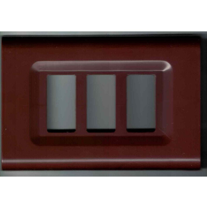 foto del prodotto trade shop traesio placchette placche in abs serie magic elite bticino compatibili color copriprese marrone 5 fori 