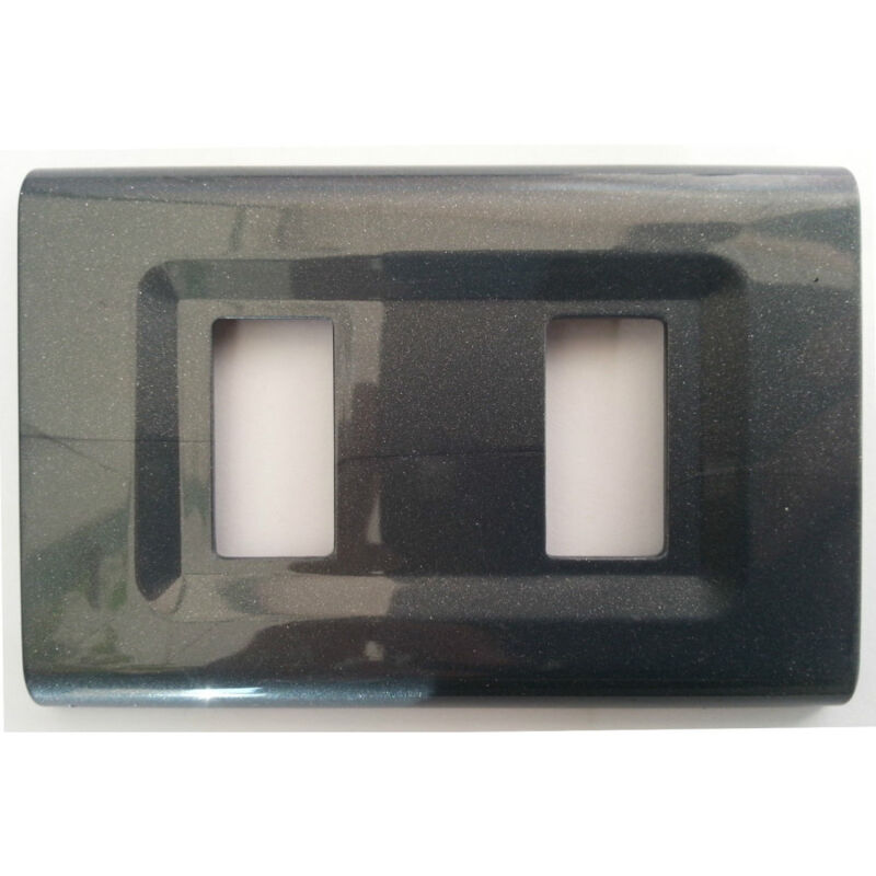 foto del prodotto trade shop traesio placchette placche in abs serie magic elite bticino compatibili color copriprese nero 2 fori 