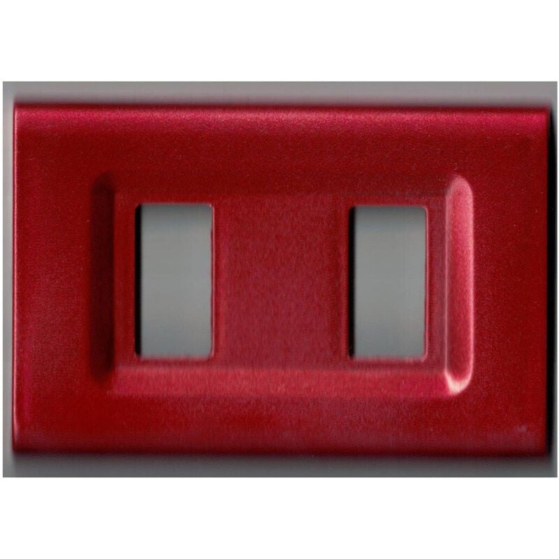 foto del prodotto trade shop traesio placchette placche in abs serie magic elite bticino compatibili color copriprese rosso metallizzato 4 fori 