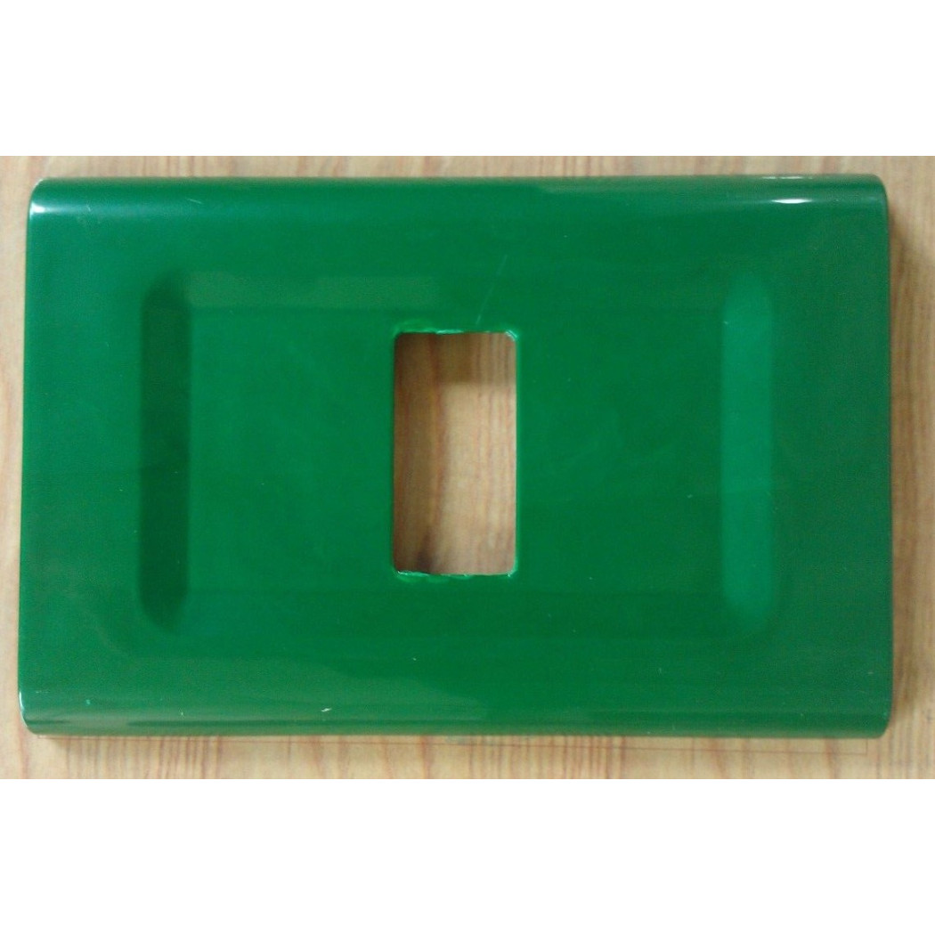 foto del prodotto trade shop traesio placchette placche in abs serie magic elite bticino compatibili color copriprese verde 1 foro 