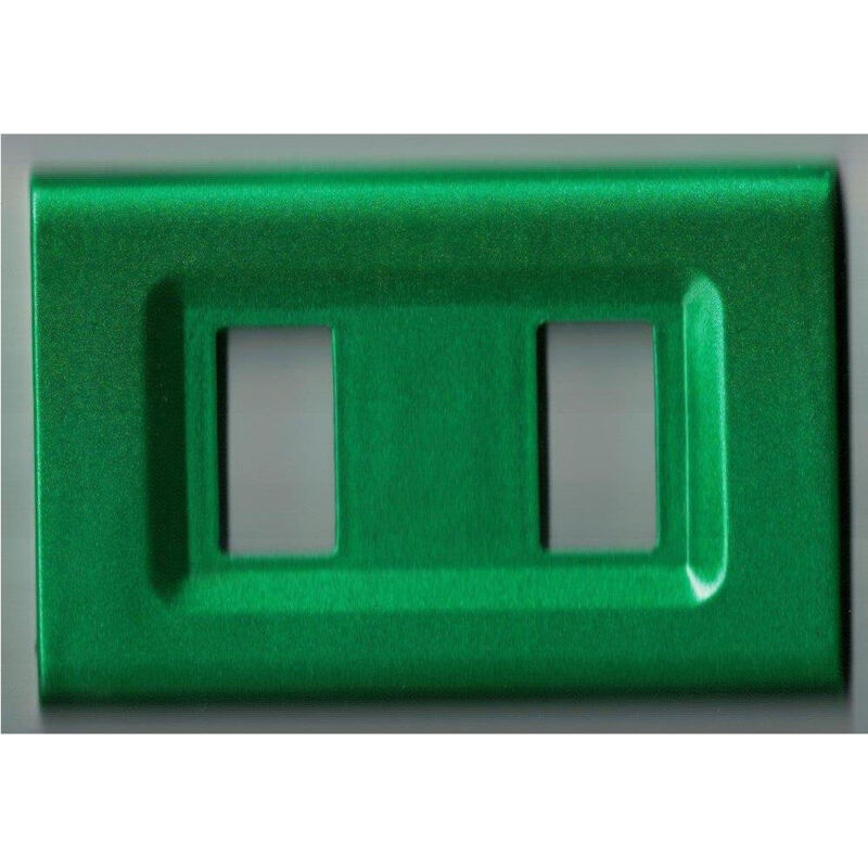foto del prodotto trade shop traesio placchette placche in abs serie magic elite bticino compatibili color copriprese verde 5 fori 