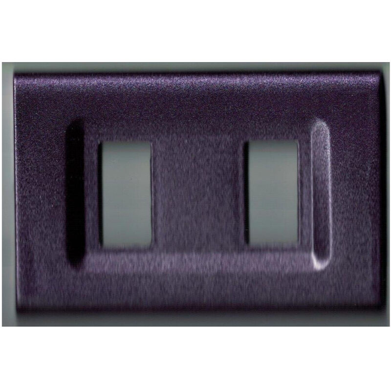 foto del prodotto trade shop traesio placchette placche in abs serie magic elite bticino compatibili color copriprese viola metallizzato 2 fori 