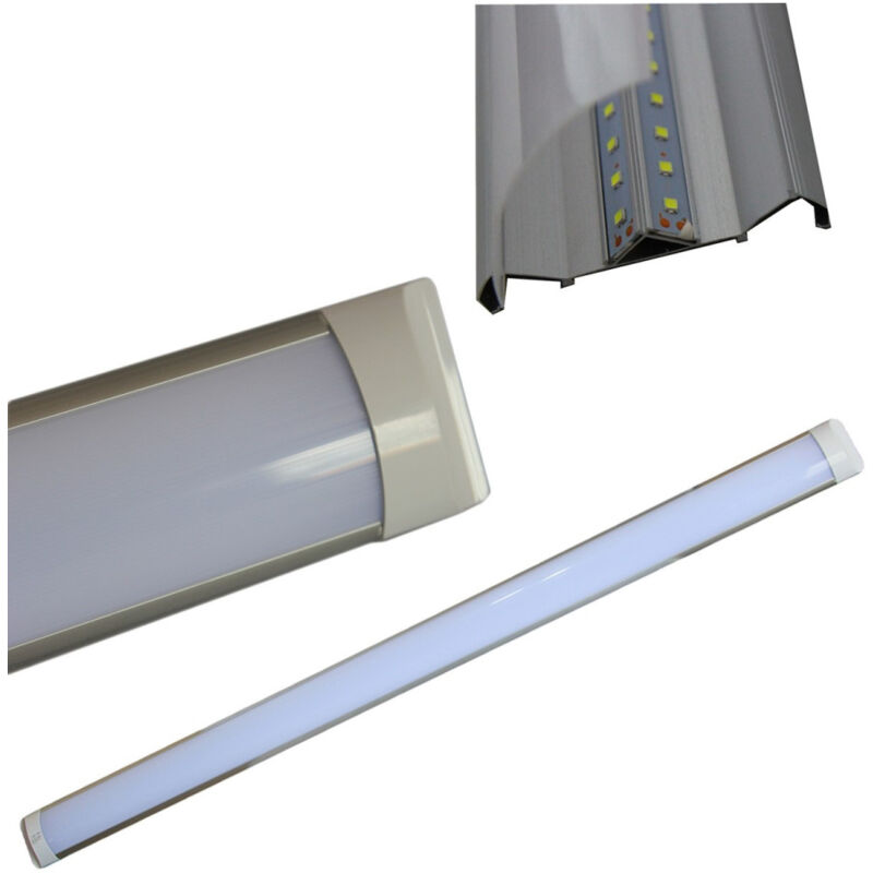 foto del prodotto trade shop traesio plafoniera applique a led slim smd soffitto lampada profilo spessore 27mm luce bianco caldo 90 cm 