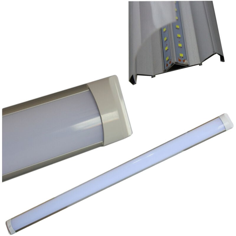 foto del prodotto trade shop traesio plafoniera applique a led slim smd soffitto lampada profilo spessore 27mm luce bianco freddo 150 cm 