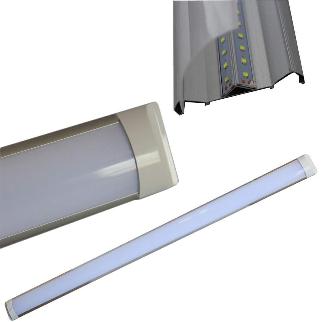 foto del prodotto trade shop traesio plafoniera applique a led slim smd soffitto lampada profilo spessore 27mm luce bianco freddo 60 cm 