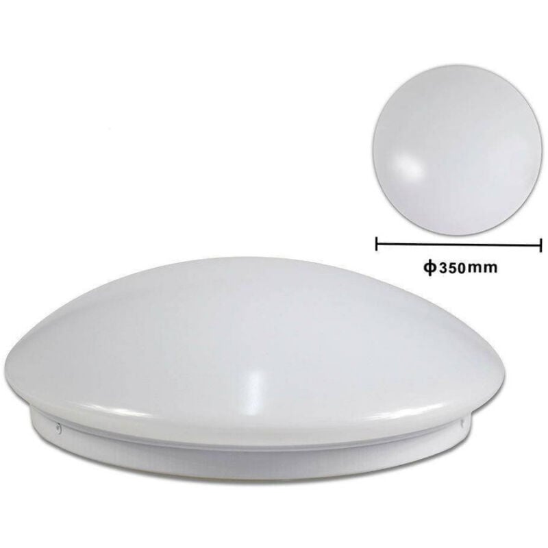 foto del prodotto trade shop traesio plafoniera bianca da soffitto 24 watt 48 led large luce 3000k 4000k 6500k c 0 bianco caldo 