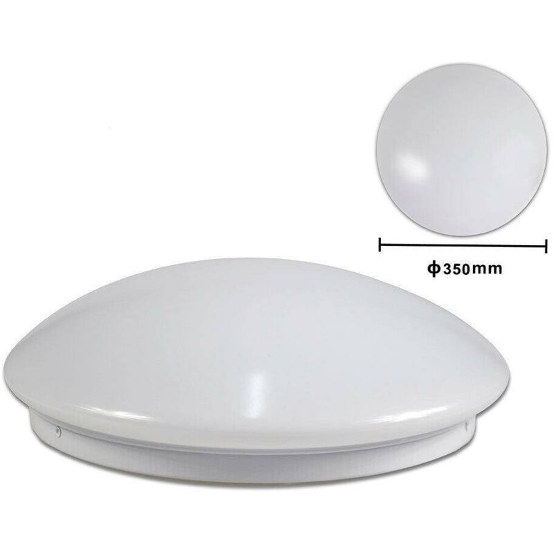 foto del prodotto trade shop traesio plafoniera bianca da soffitto 24 watt 48 led large luce 3000k 4000k 6500k c 0 bianco naturale 