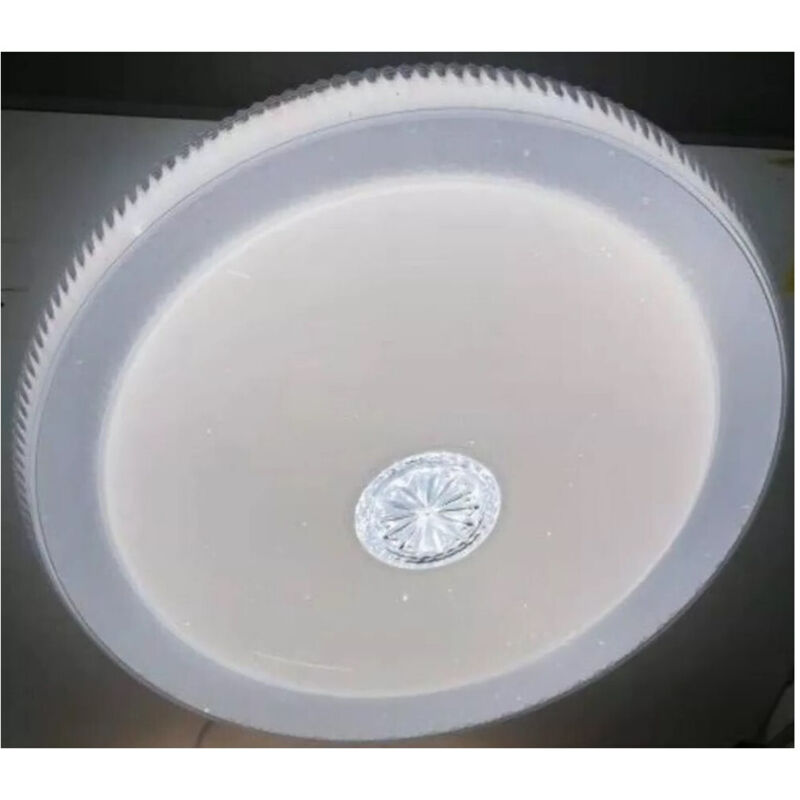 foto del prodotto trade shop traesio plafoniera con cristallo centrale moderno 40cm 50w led lampadario luce 6500k 80404 