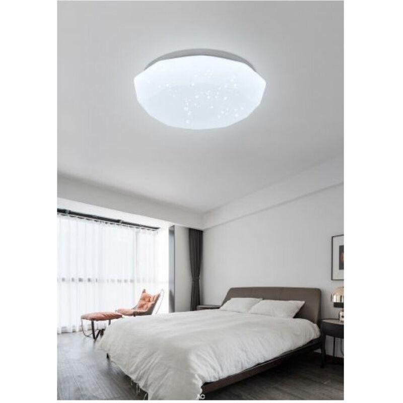 foto del prodotto trade shop traesio plafoniera da soffitto 24 w lampadario lampada luce naturale fredda calda bianco freddo 