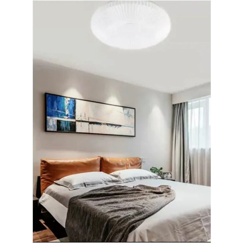 foto del prodotto trade shop traesio plafoniera da soffitto 45 w rotondo rigato luce fredda 6500k fst 40a26354 38.5cm 