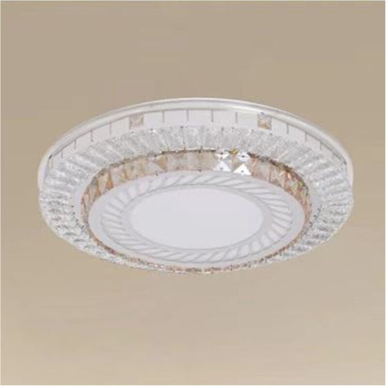 foto del prodotto trade shop traesio - plafoniera da soffitto 45w 40cm led design a strati con cristalli luce fredda 66966 -