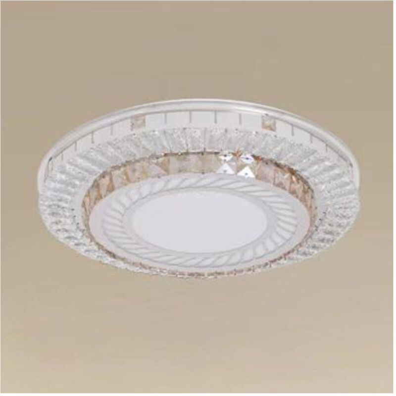 foto del prodotto trade shop traesio plafoniera da soffitto 65w 50cm led design a strati con cristalli luce fredda 71518 
