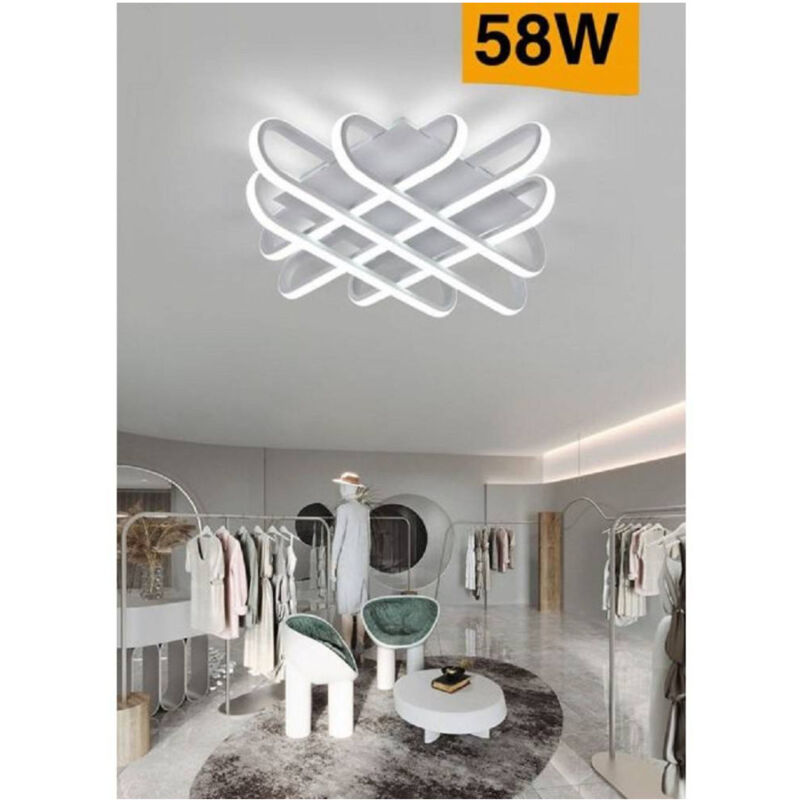 foto del prodotto trade shop traesio plafoniera da soffitto led 58 w lampadario moderno luce 6500k 4000k 3000k c41 b bianco freddo 