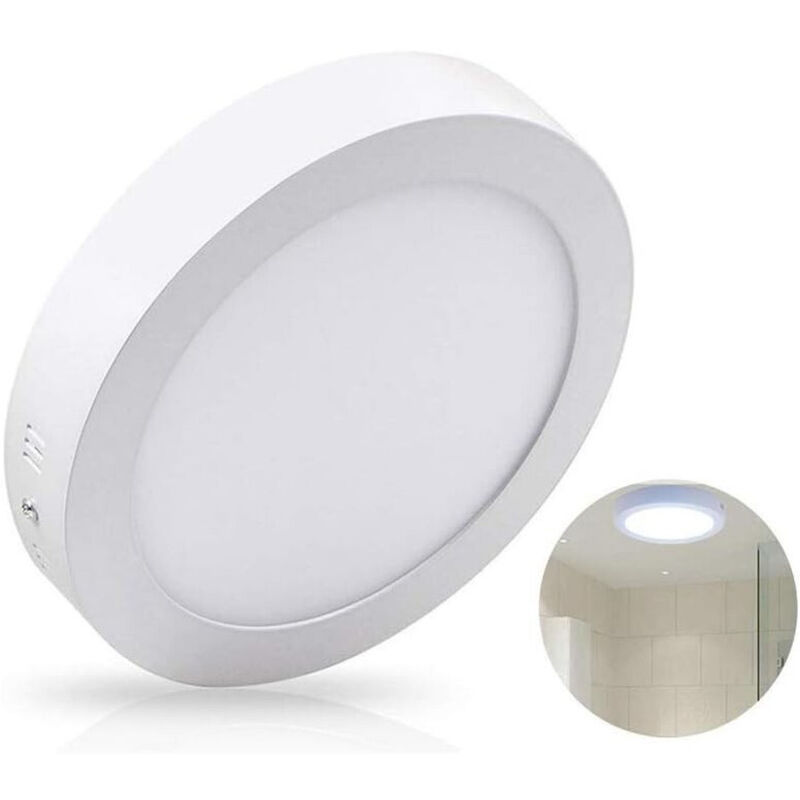foto del prodotto trade shop traesio plafoniera faretto pannello soffitto led luce freddo 12w quadrato tondo bianco naturale tondo 