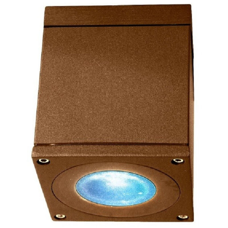 foto del prodotto trade shop traesio - plafoniera faretto quadrato soffitto impermeabile gu10 vasca box doccia bagno 230v - marrone