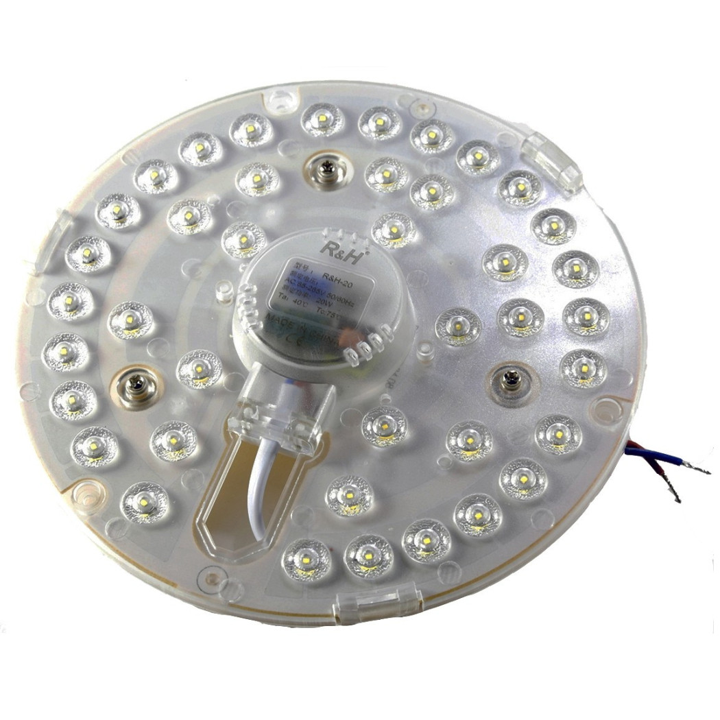 foto del prodotto trade shop traesio plafoniera lampada a 40 led smd 20w rotonda per conversione luce neon circolare 