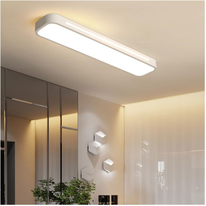 foto del prodotto trade shop traesio plafoniera led 18w bianco soffitto rettangolare striscia moderno luce 4000k 50194 
