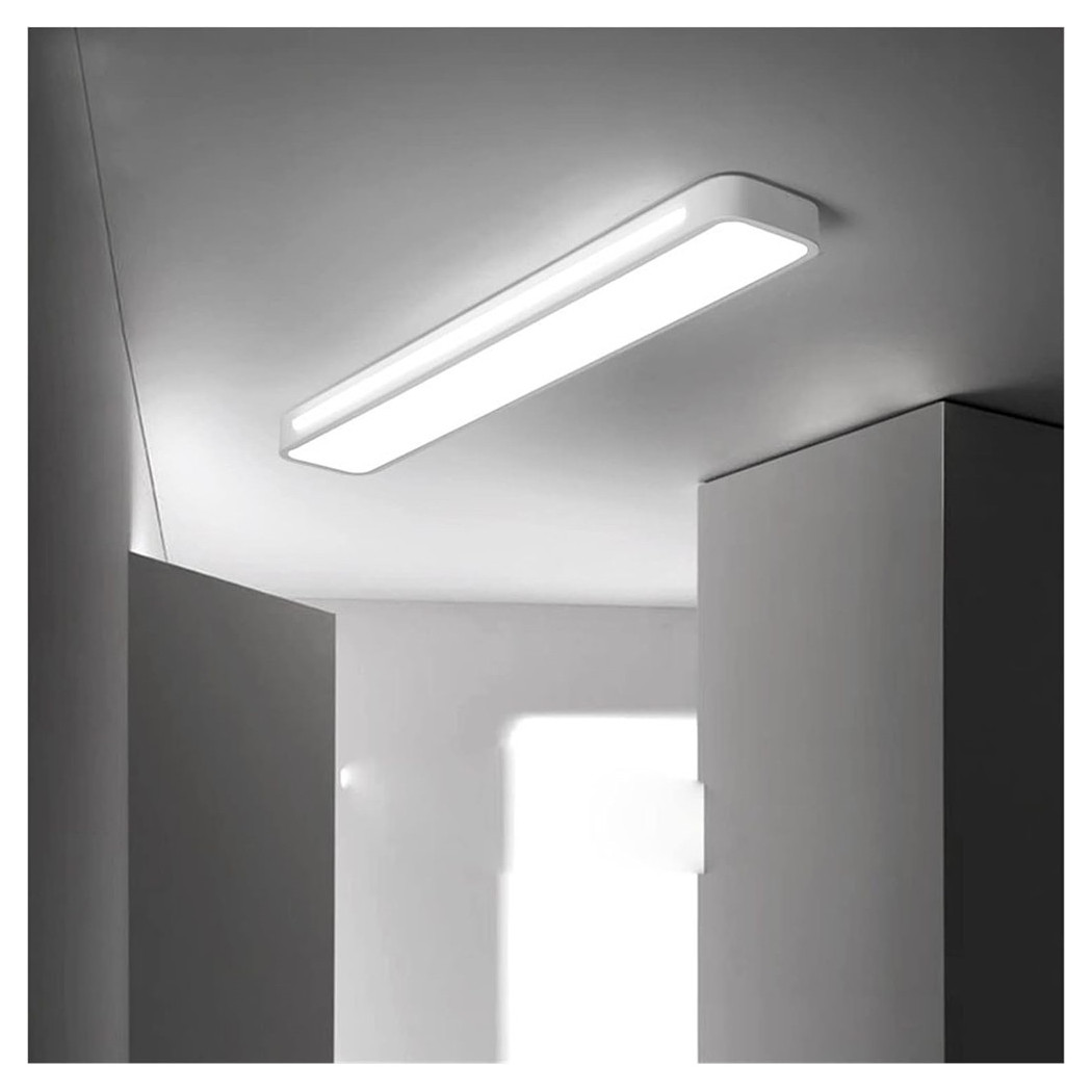 foto del prodotto trade shop traesio plafoniera led 18w bianco soffitto rettangolare striscia moderno luce 6500k 50200 