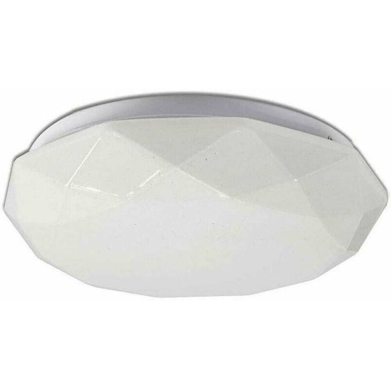 foto del prodotto trade shop traesio plafoniera led 18w con scocca lavorata punti trasparenti luce 4000k 3000k c 02 bianco caldo 