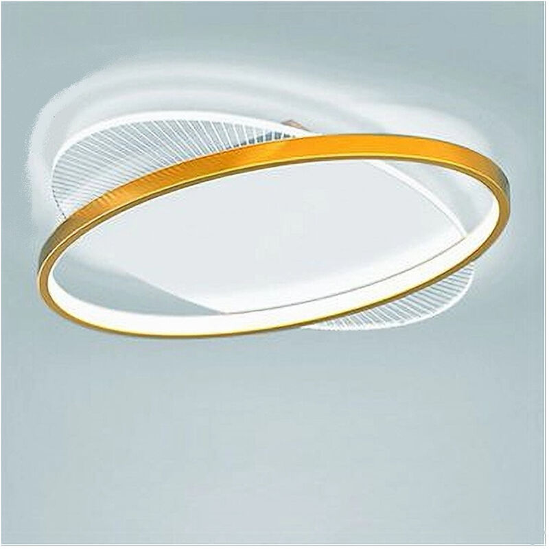 foto del prodotto trade shop traesio plafoniera led 28 watt rotonda oro moderno lampadario soffitto luce fredda 71026 