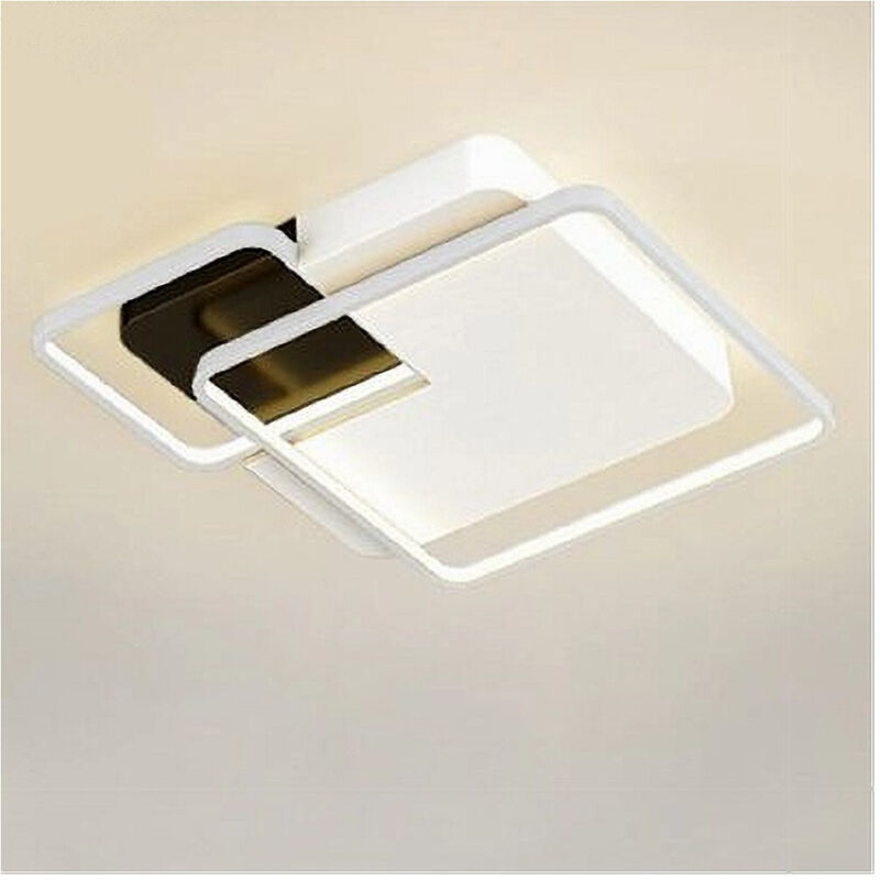 foto del prodotto trade shop traesio - plafoniera led 35w 3 quadrati bianco nero lampadario soffitto luce naturale 70814 -