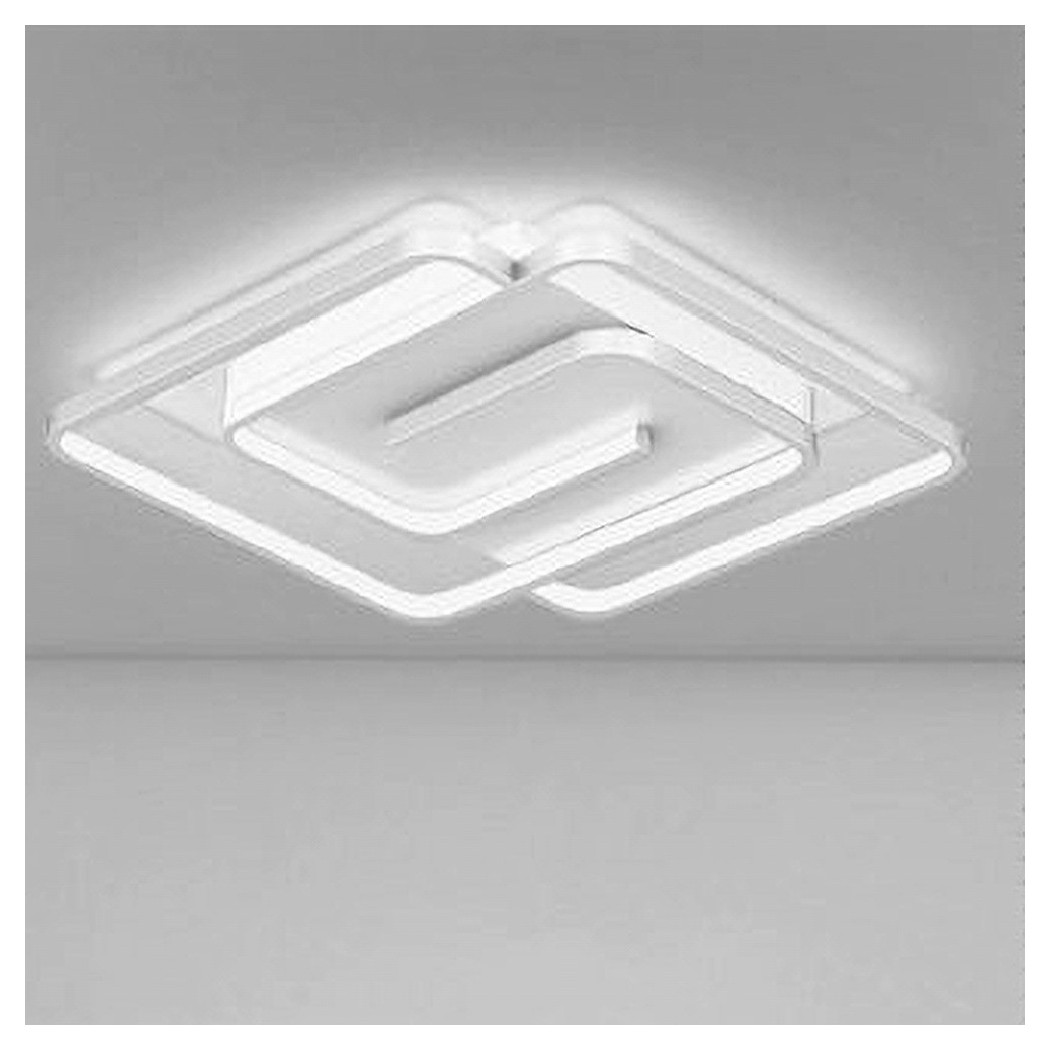 foto del prodotto trade shop traesio plafoniera led 48w quadrata spirale vortice bianco lampadario soffitto luce 6500k 70623 