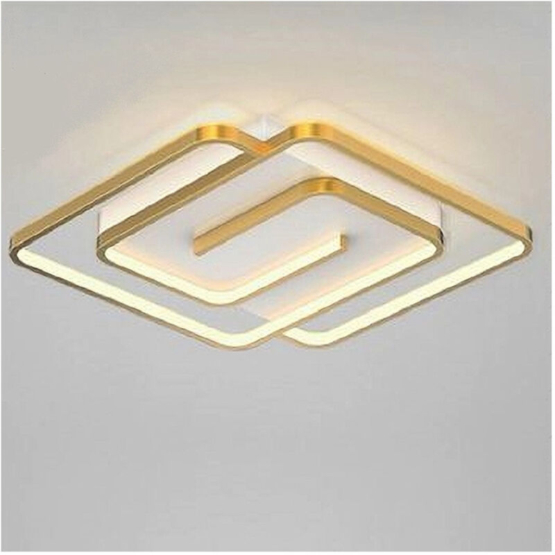 foto del prodotto trade shop traesio plafoniera led 48w quadrata spirale vortice oro lampadario soffitto luce 4000k 70654 