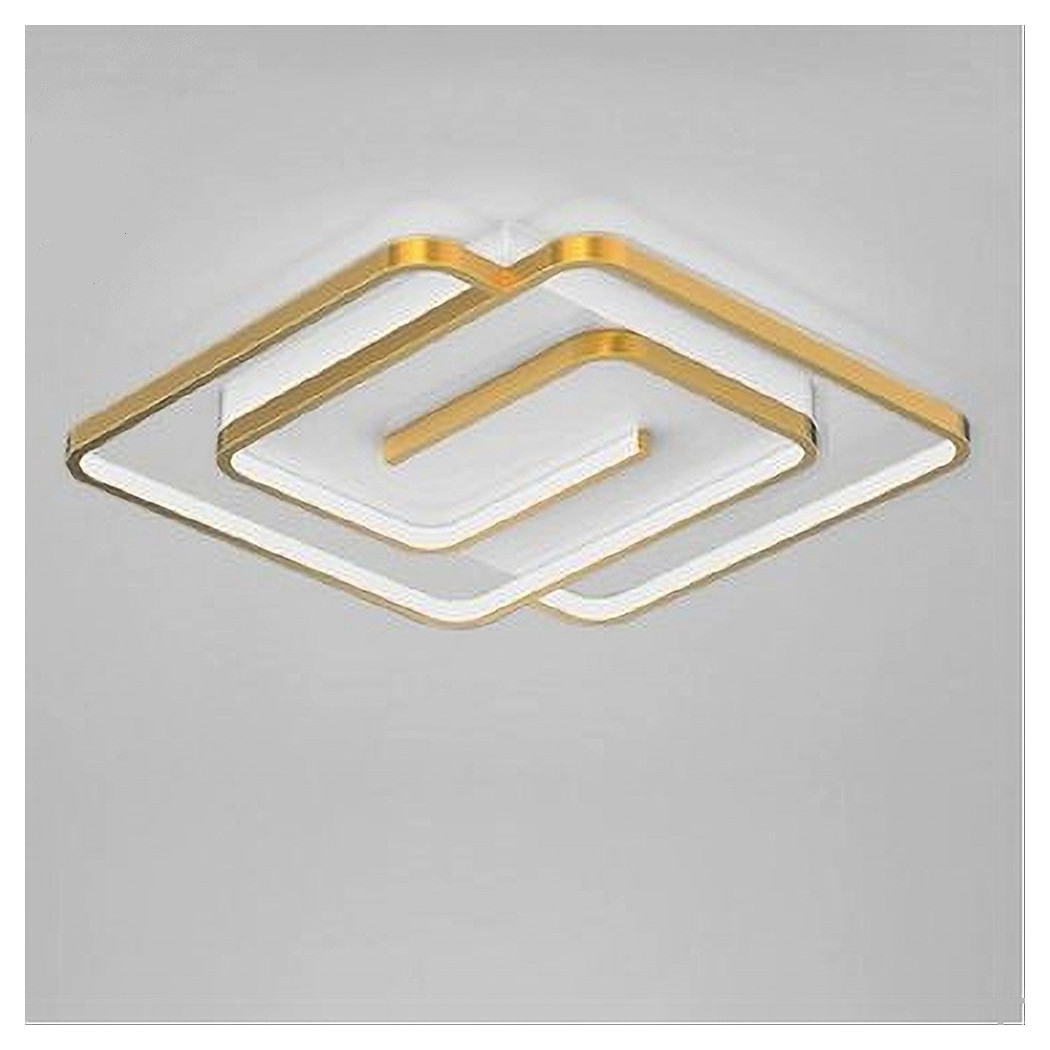 foto del prodotto trade shop traesio plafoniera led 48w quadrata spirale vortice oro lampadario soffitto luce 6500k 70661 