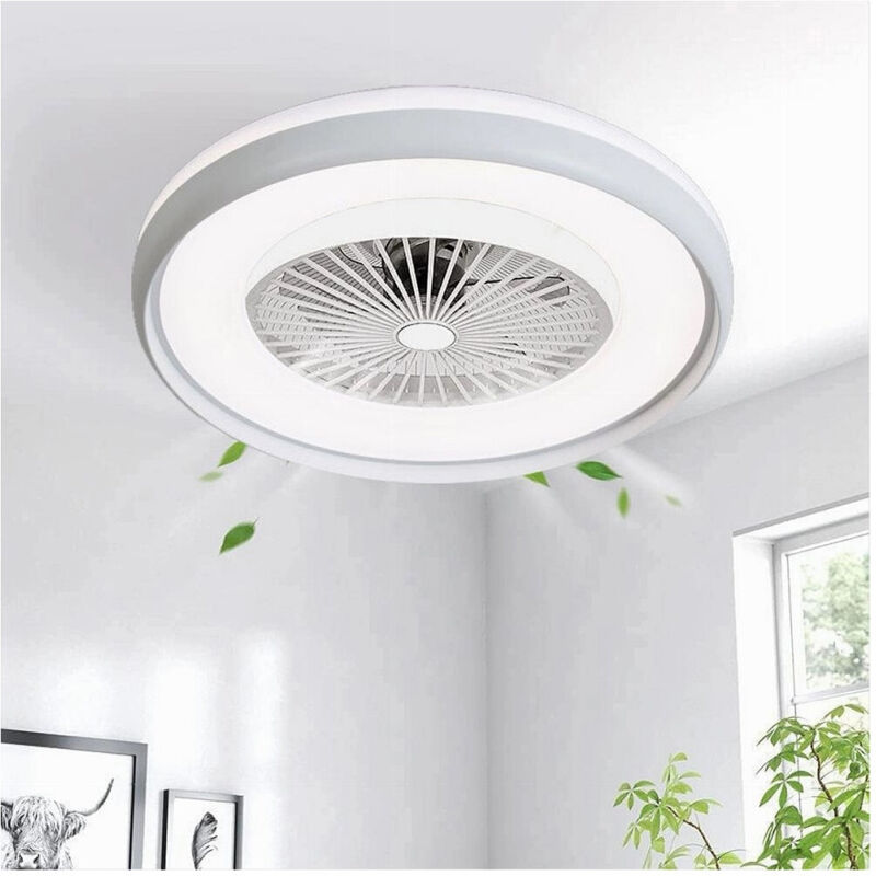 foto del prodotto trade shop traesio - plafoniera led 62 w ventilatore dimmerabile telecomando 3 colorazioni luce 60006 -